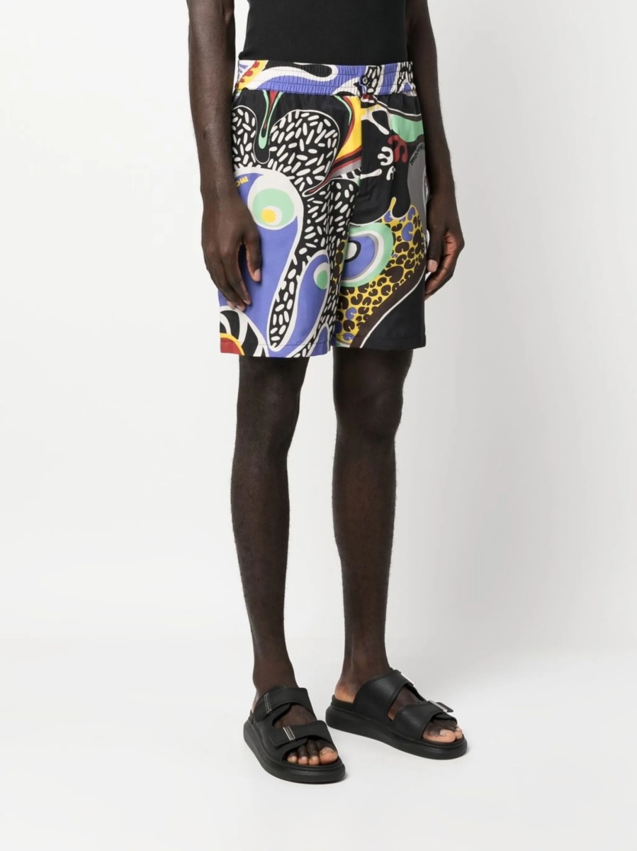 Pantaloni scurti Moschino negri din matase - Img 3