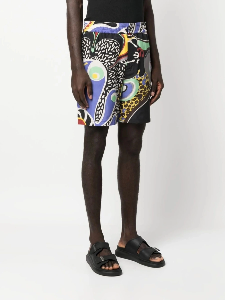 Pantaloni scurti Moschino negri din matase - Img 3