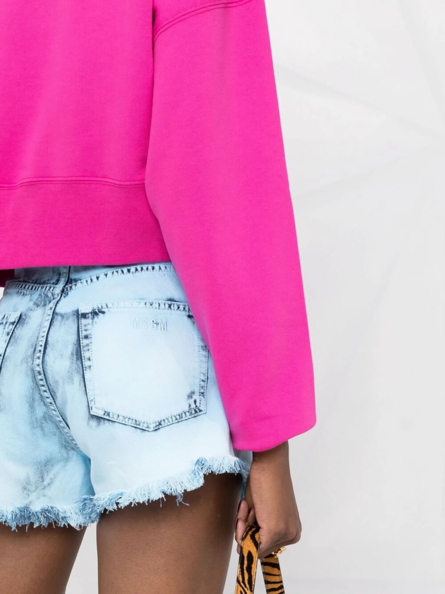 Pantaloni scurti MSGM albastri din bumbac - Img 5