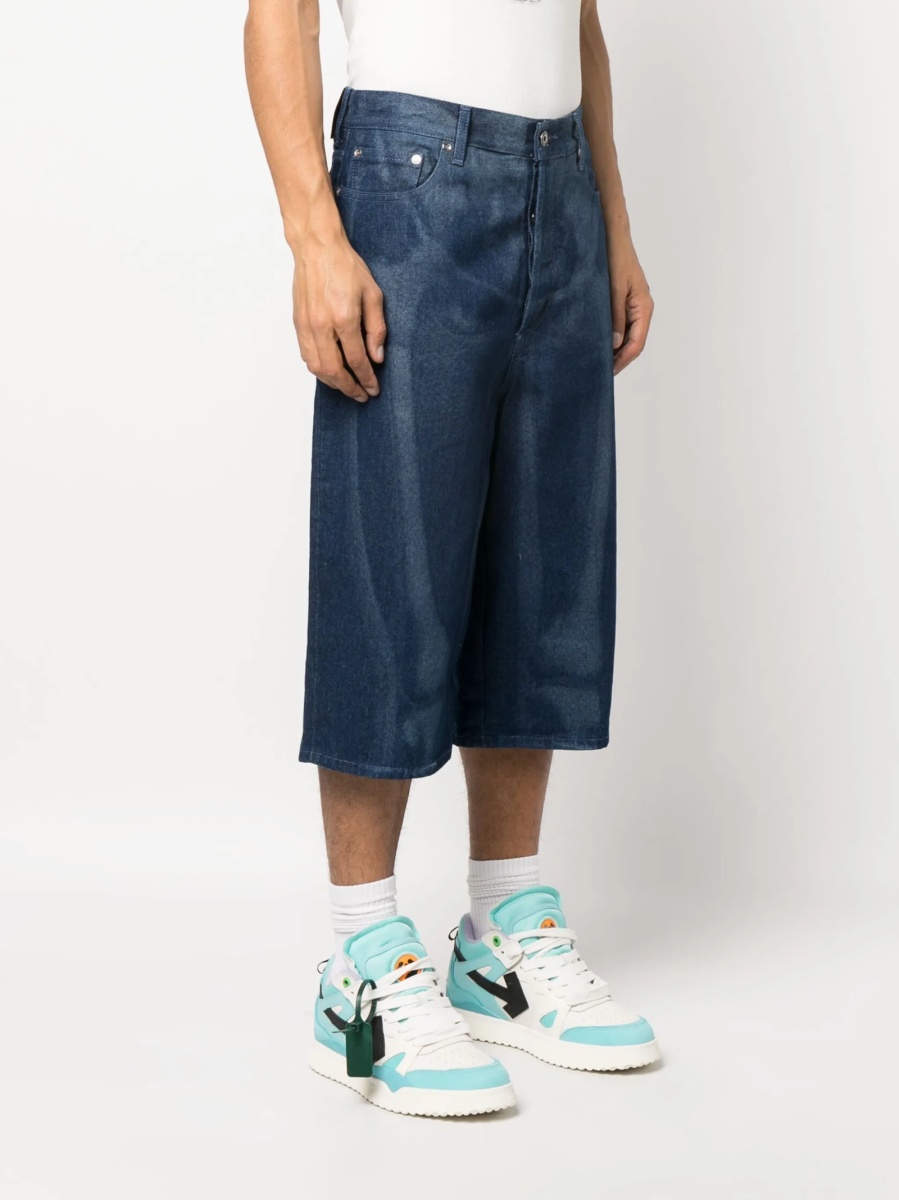 Pantaloni scurti Off-White albastri din bumbac - Img 3