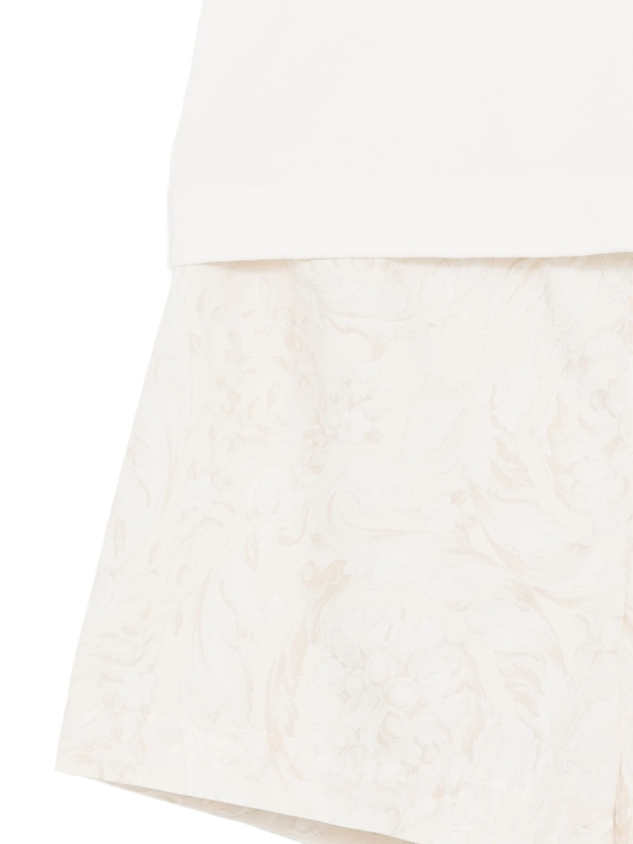 Pantaloni scurti Versace albi din lycra si bumbac - Img 3