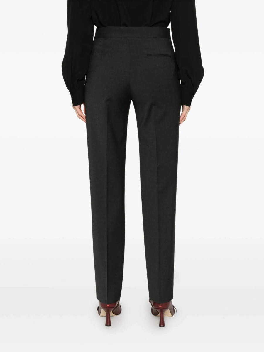 Pantaloni slim fit Alberta Ferretti gri din polyester si lana - Img 4