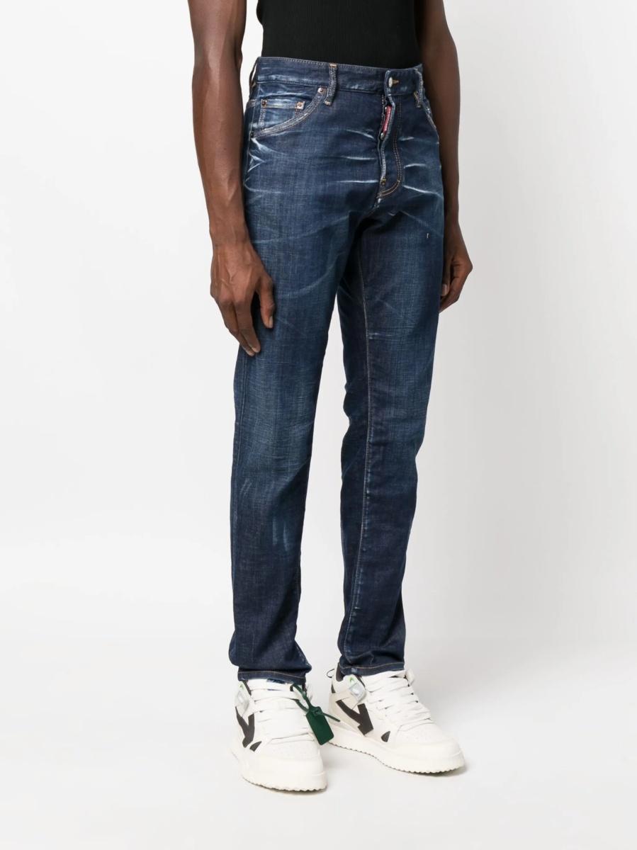 Pantaloni slim fit DSQUARED2 albastri - Img 3