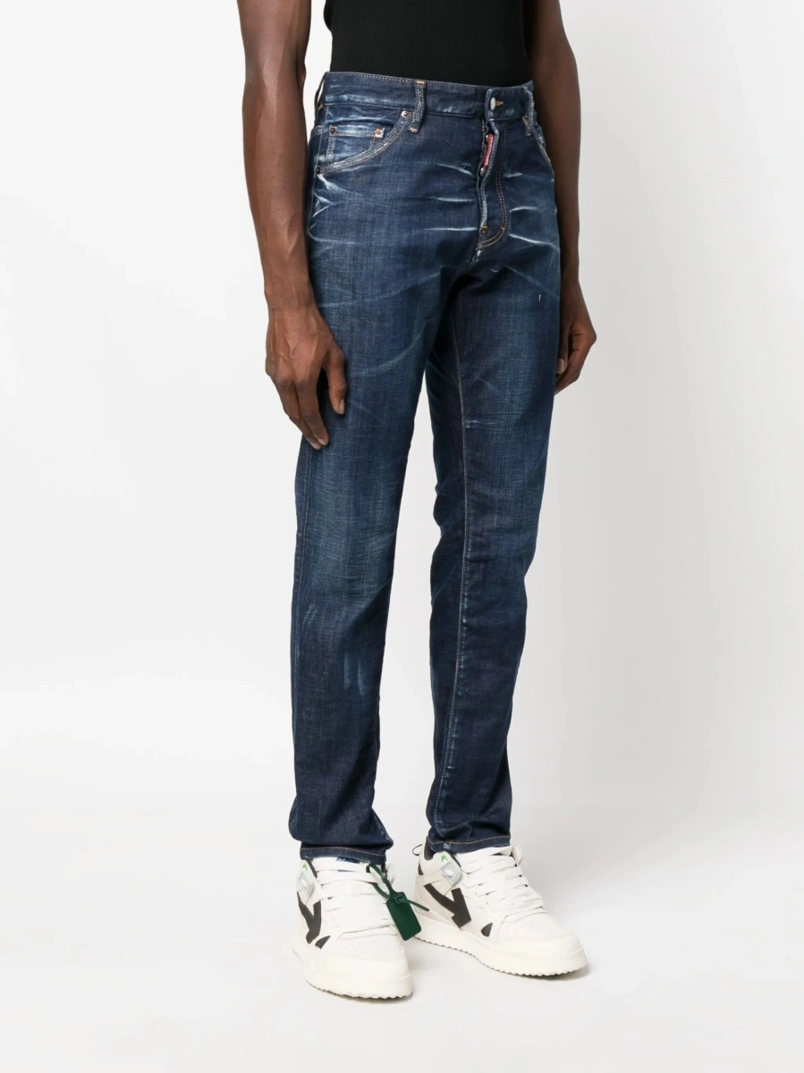 Pantaloni slim fit DSQUARED2 albastri - Img 3