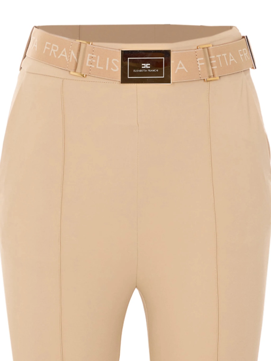 Pantaloni slim fit Elisabetta Franchi neutri - Img 4