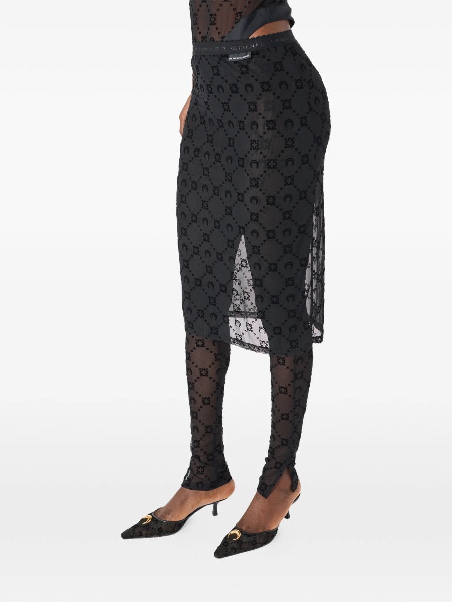 Pantaloni slim fit MARINE SERRE negri - Img 4