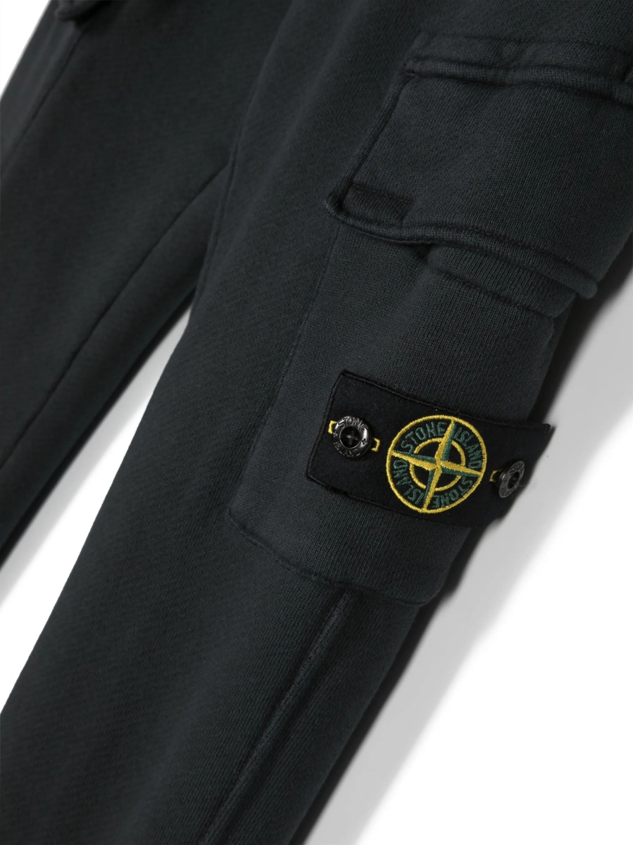 Pantaloni Stone Island negri din bumbac - Img 3