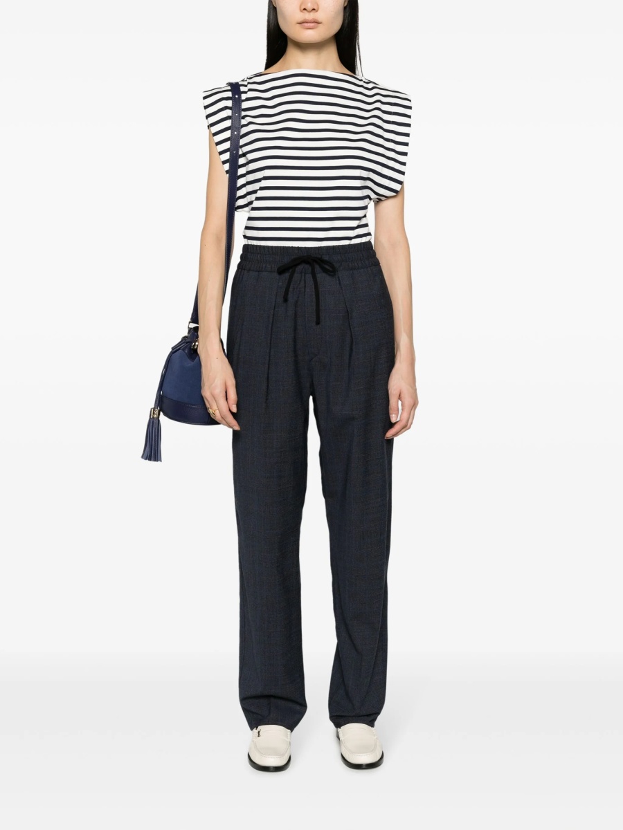 Pantaloni talie inalta ISABEL MARANT ETOILE albastri din lana si spandex/elastan - Img 2
