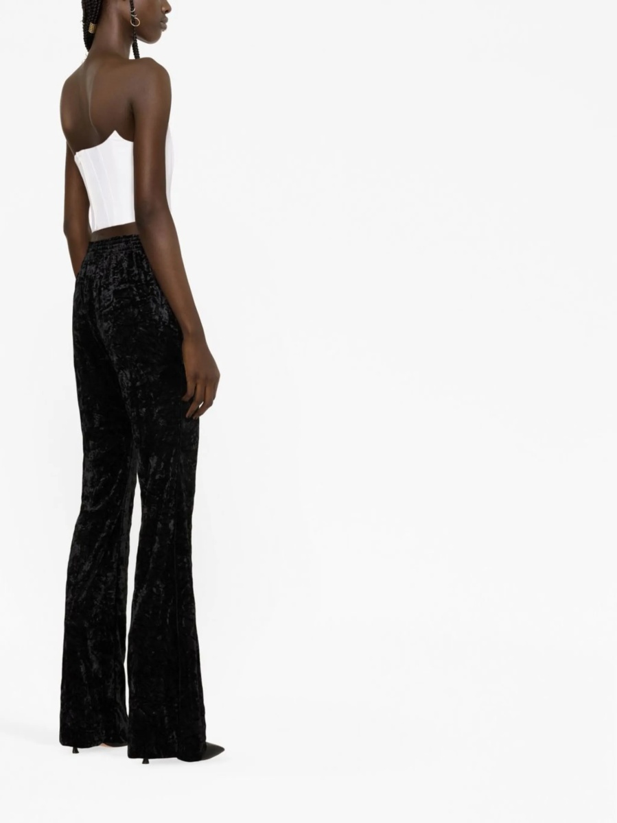 Pantaloni talie inalta Saint Laurent negri din polyester - Img 3