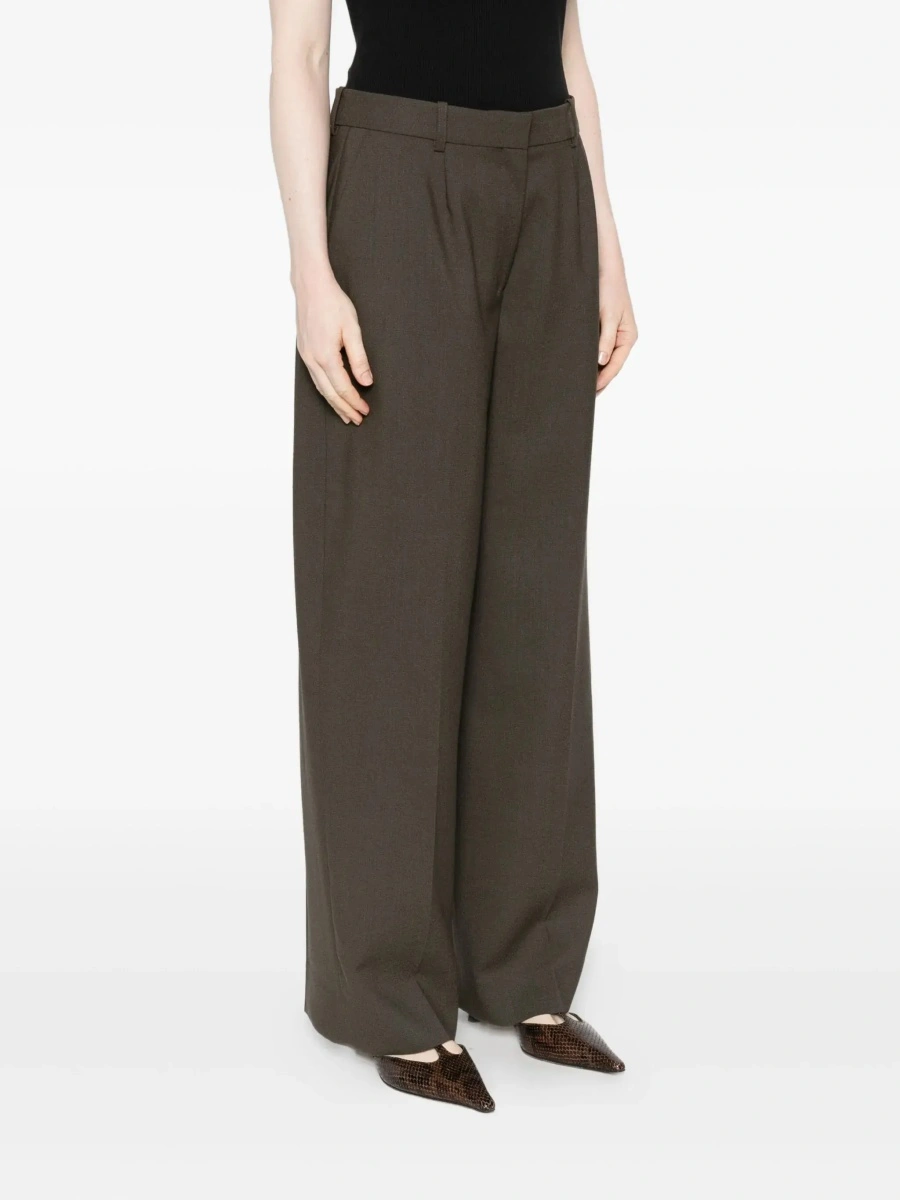 Pantaloni TOTEME verzi din lana - Img 5