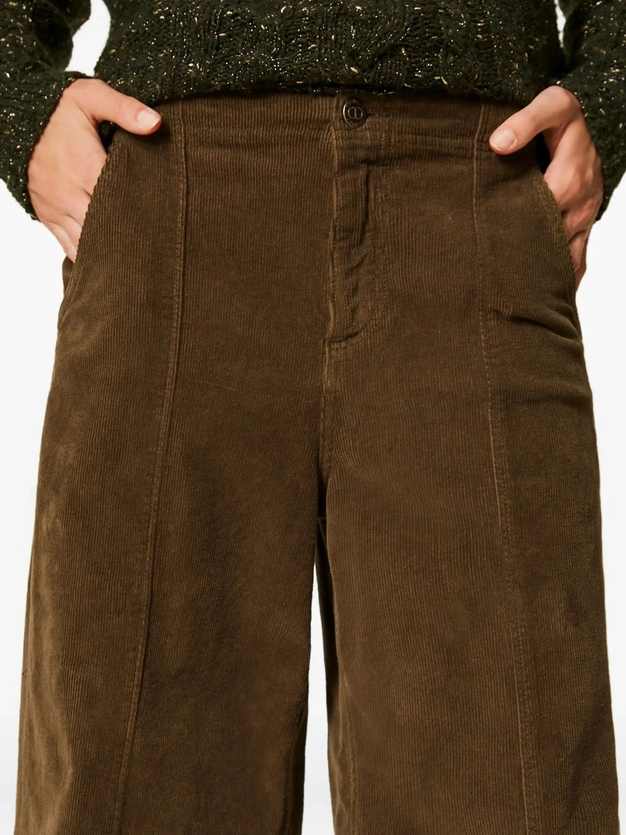 Pantaloni TWINSET verzi din catifea - Img 5