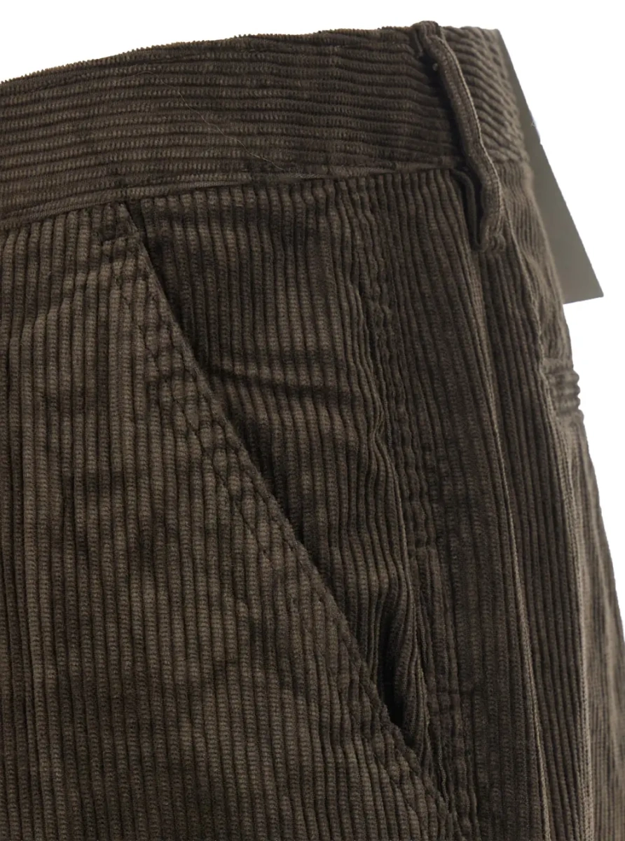 Pantaloni Velvet Pants with Pockets and Straight Hems in Brown for Men - Img 3