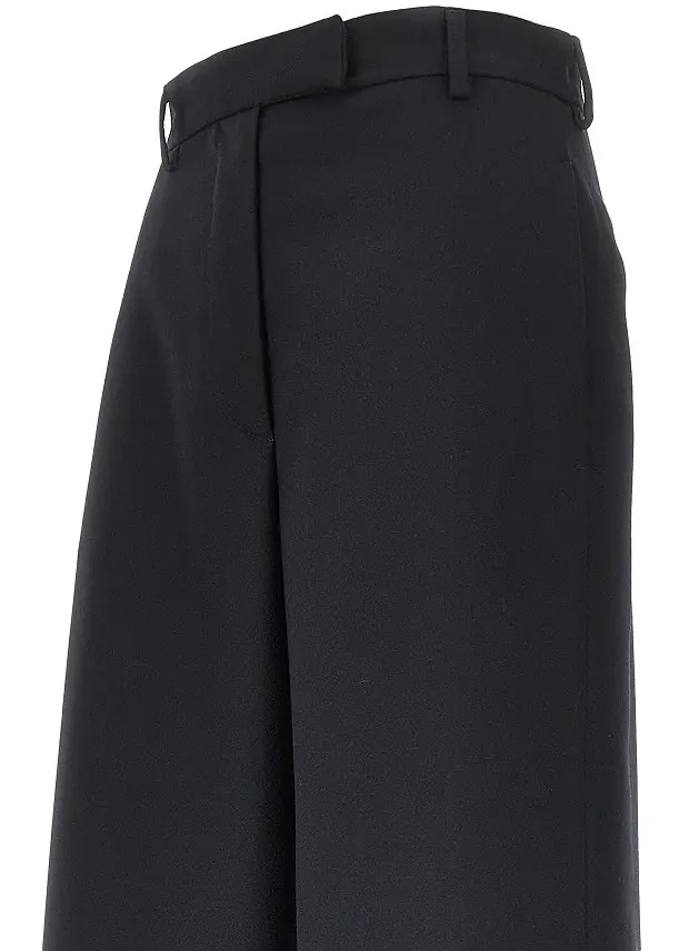 Pantaloni Wool gabardine wide leg pants - Img 2