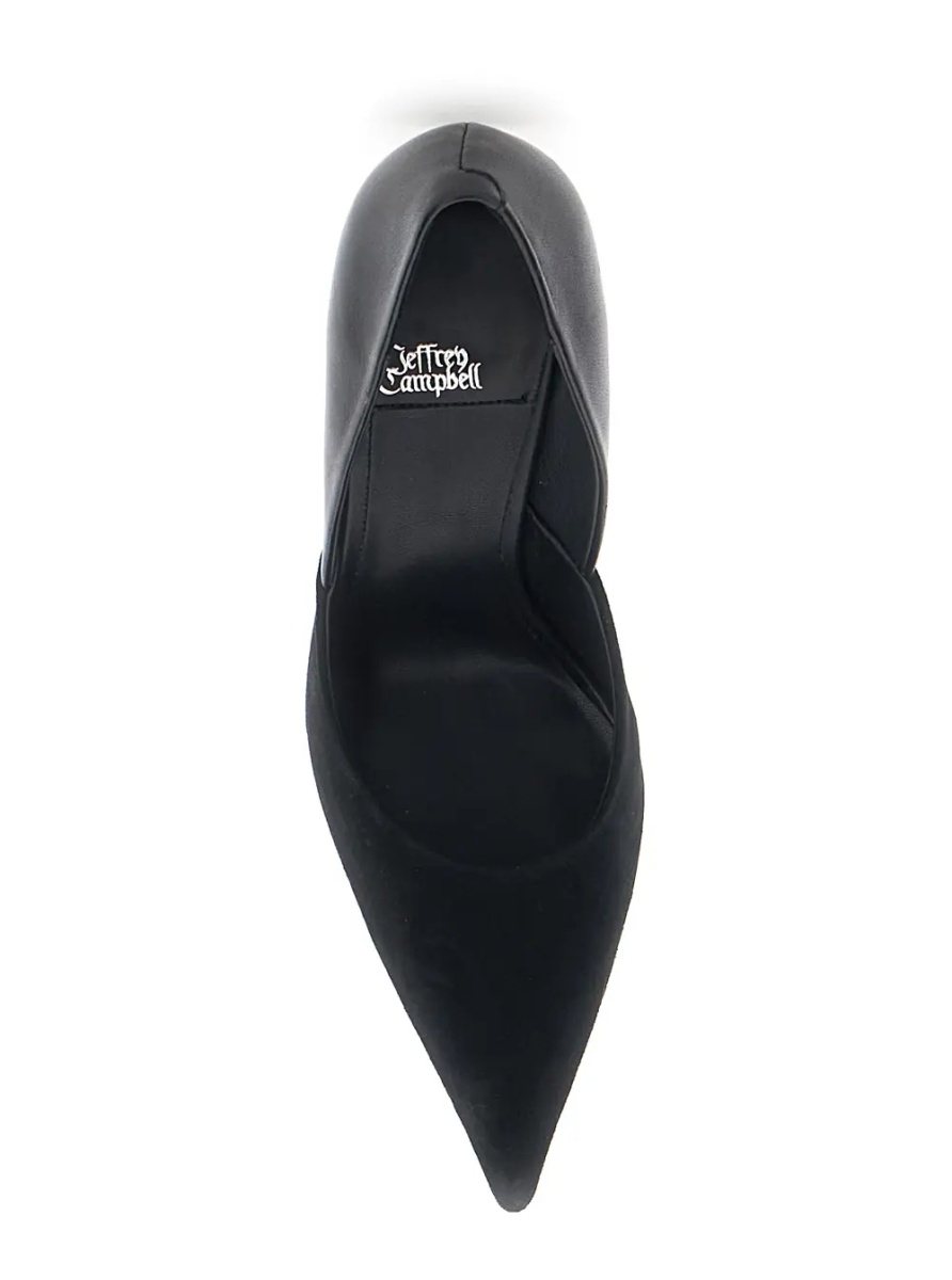 Pantofi Black pumps with high stiletto heel in suede for women - Img 4