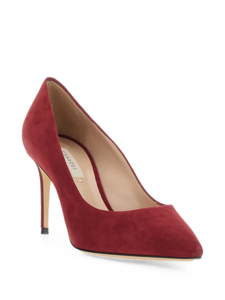 Pantofi cu toc Casadei rosii din piele intoarsa - Img 5