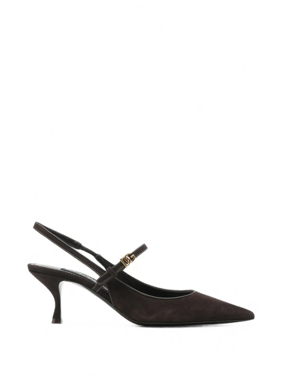 Pantofi cu toc Dolce &amp; Gabbana maro din piele intoarsa - Img 8