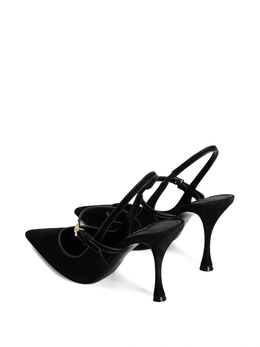 Pantofi cu toc Dolce &amp; Gabbana negri din piele intoarsa - Img 7