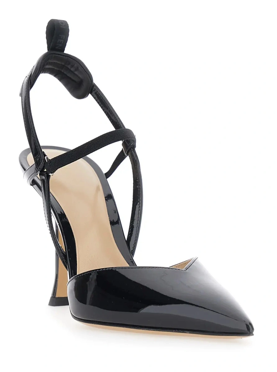 Pantofi cu toc Fendi negri din piele - Img 2