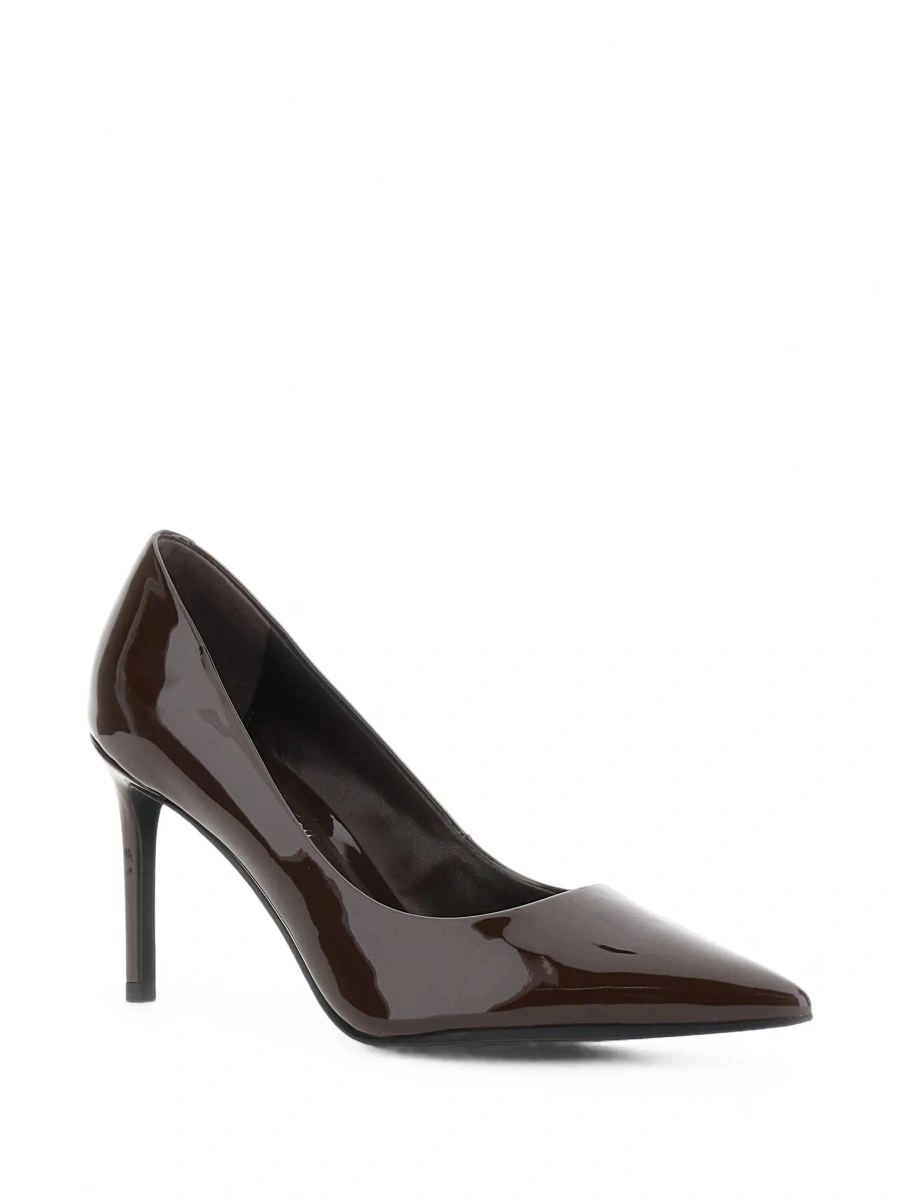 Pantofi cu toc Jeffrey Campbell maro din piele lacuita - Img 5