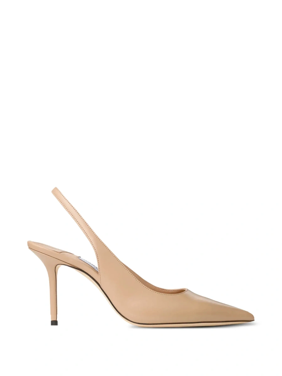 Pantofi cu toc Jimmy Choo bej din piele - Img 9