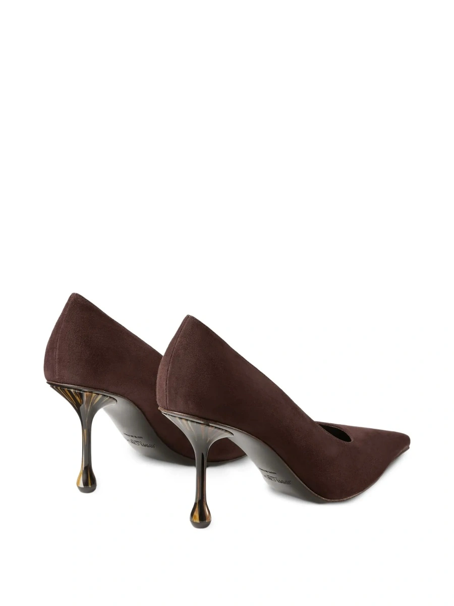 Pantofi cu toc Jimmy Choo maro din piele intoarsa 'Ixia' - Img 7