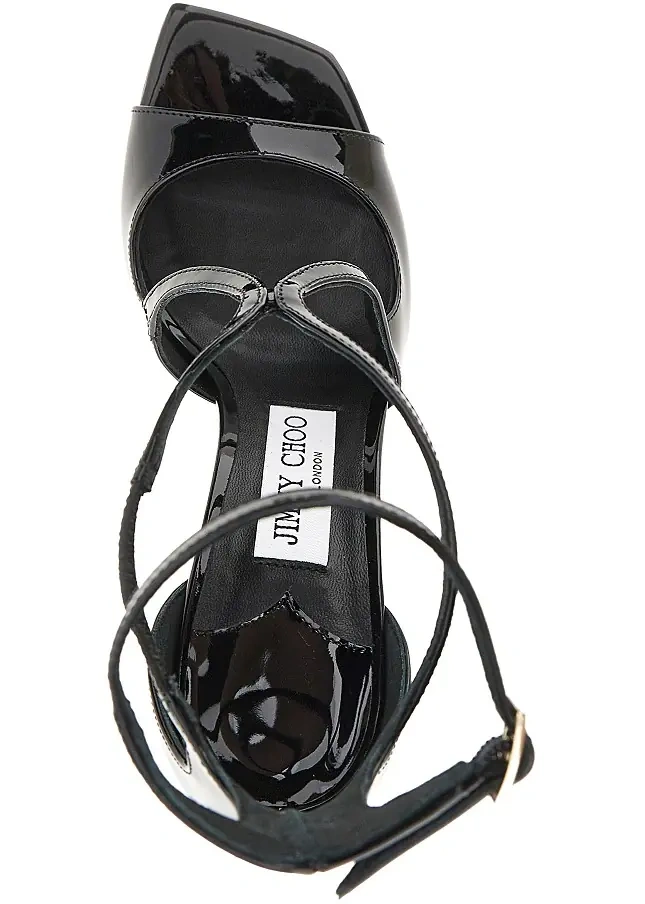 Pantofi cu toc Jimmy Choo negri din piele lacuita 'Azia' - Img 4