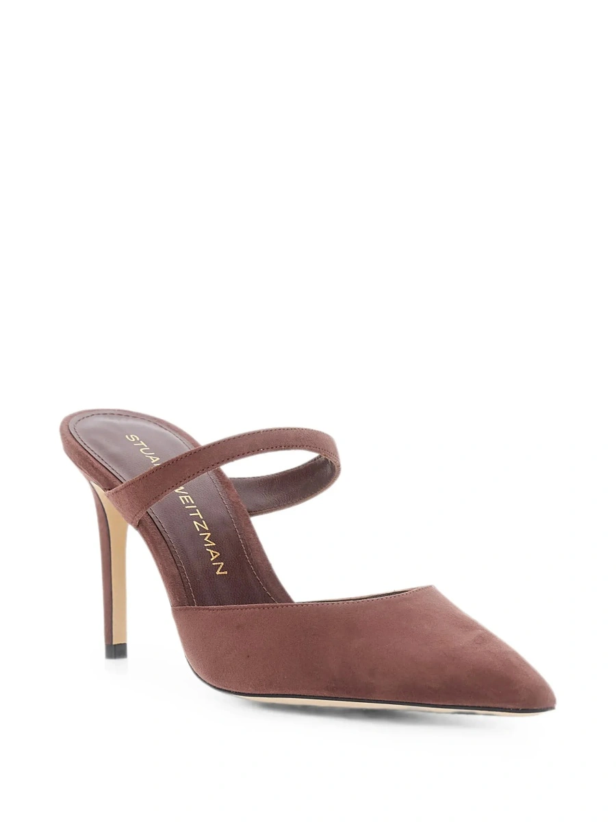 Pantofi cu toc Stuart Weitzman maro din piele - Img 5