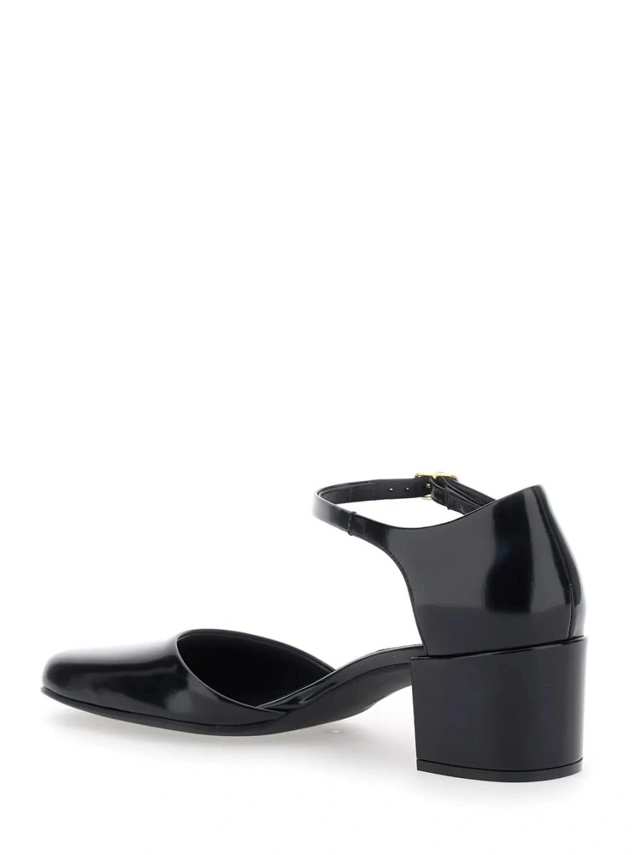 Pantofi cu toc THE ROW negri din piele lacuita - Img 3