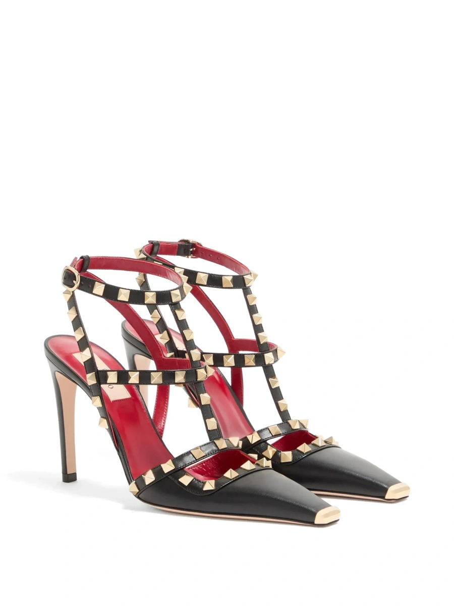Pantofi cu toc Valentino Garavani 'Rockstud' negri din piele - Img 5