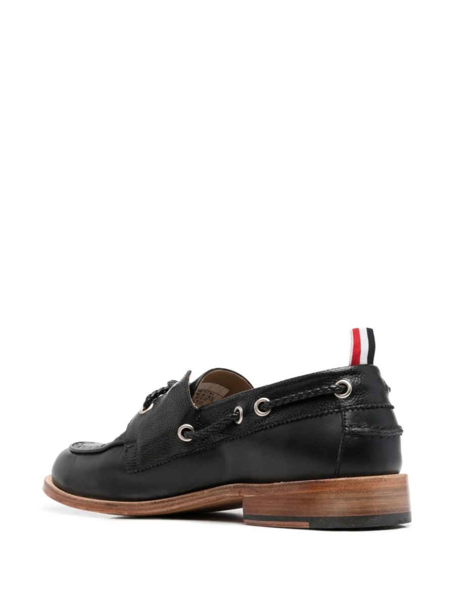 Pantofi de navigatie Thom Browne negri din piele - Img 3