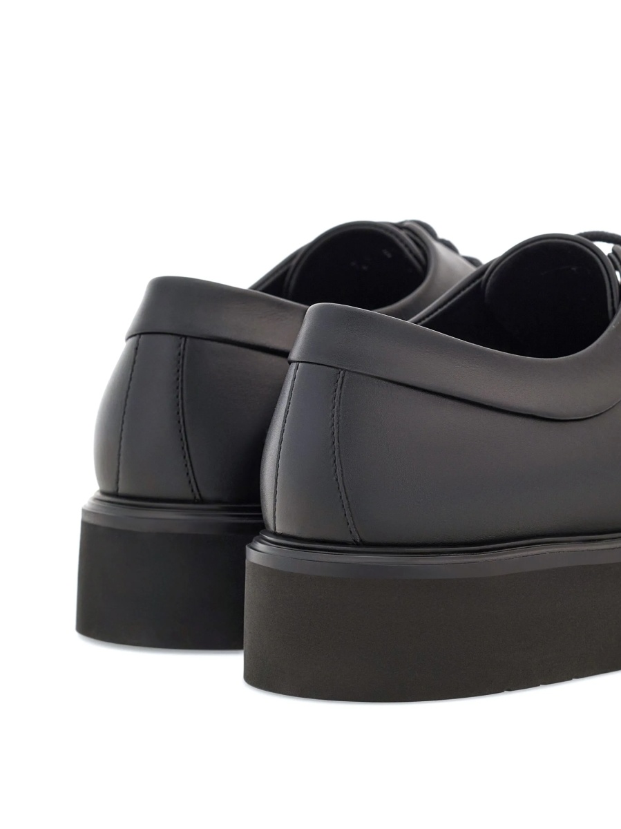 Pantofi Derby Ferragamo negri din piele - Img 3