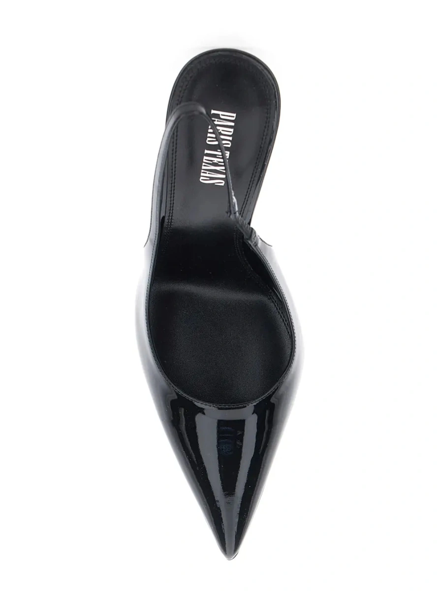 Pantofi 'Lidia' Black Slingback Pumps with High Stiletto Heel and Elasticized Strap in Patent Leather for Women - Img 4