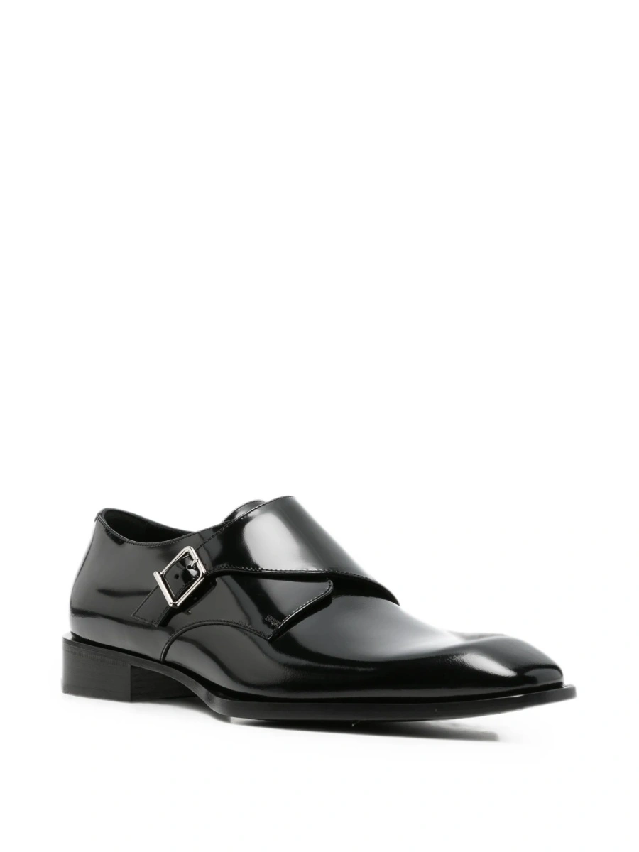 Pantofi Monkstrap Saint Laurent negri din piele - Img 2