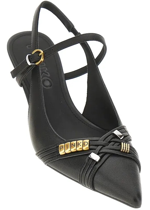 Pantofi Nappa leather slingback pumps with charms - Img 2