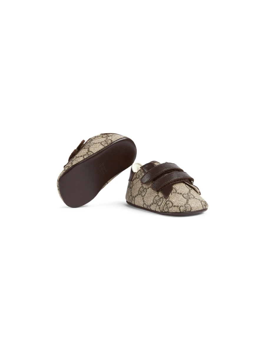 Pantofi premergatori Gucci maro din piele si material textil - Img 5