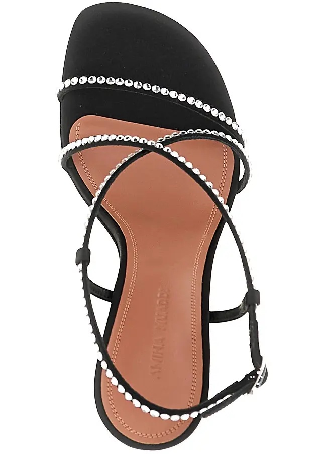 Pantofi Satin 'Sally' sandals with crystals - Img 4