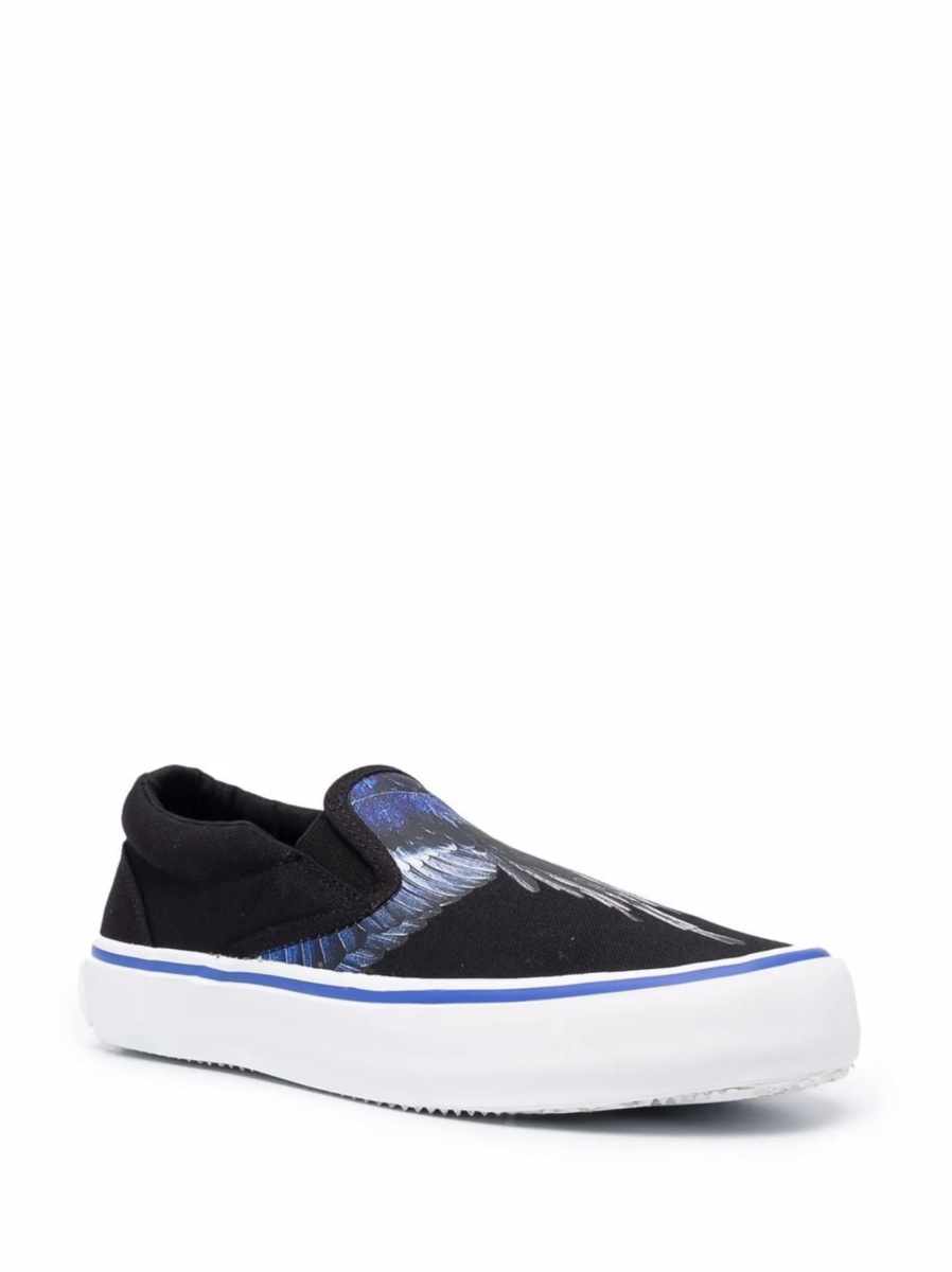 Pantofi slip-on Marcelo Burlon negri din bumbac - Img 2