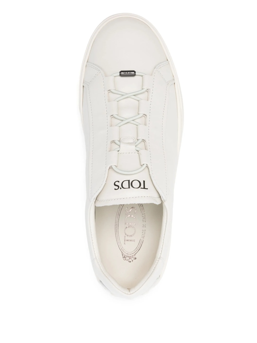 Pantofi slip-on TOD'S albi din piele - Img 4
