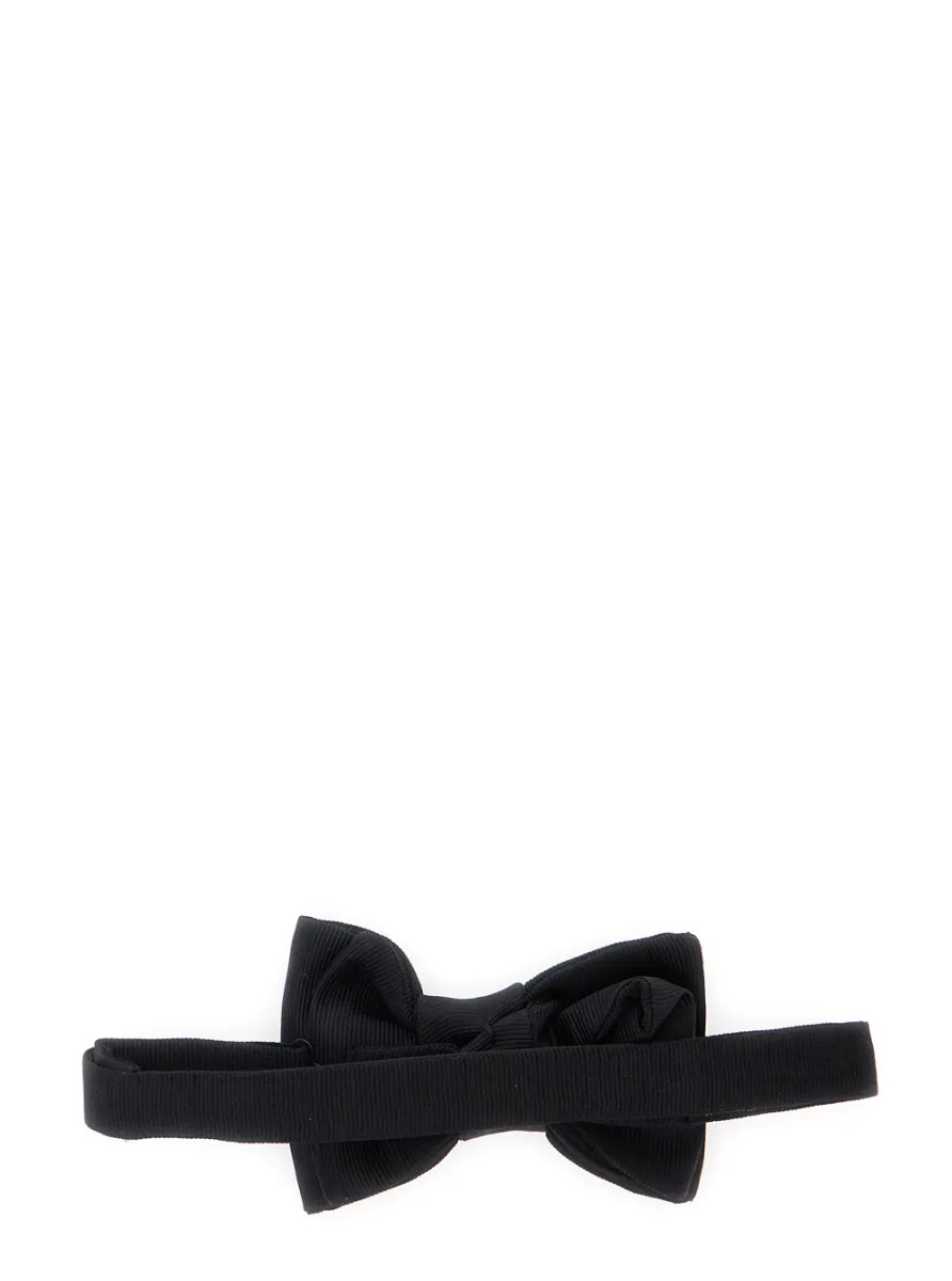 Papioane Black Bow tie with back closure in silk for men - Img 2