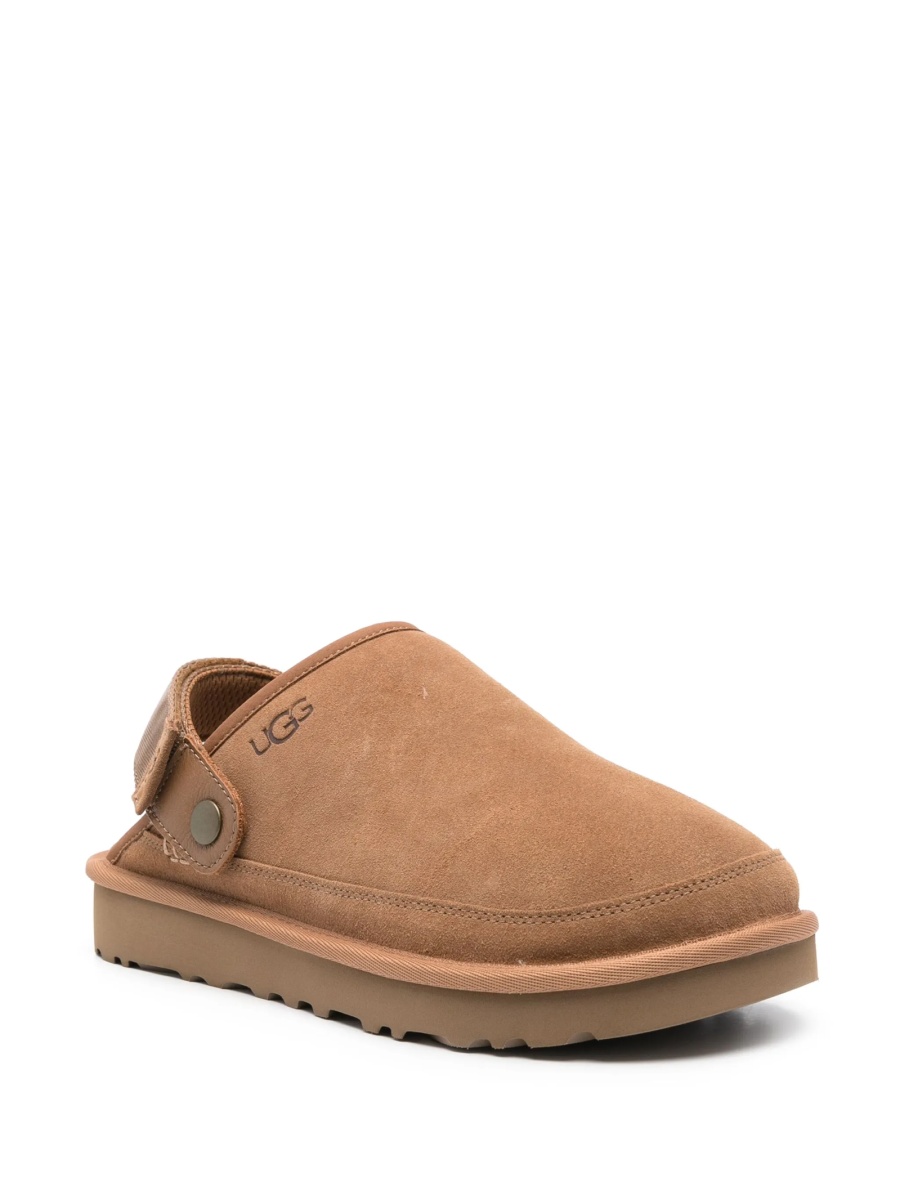 Papuci UGG maro din material textil si piele intoarsa - Img 2