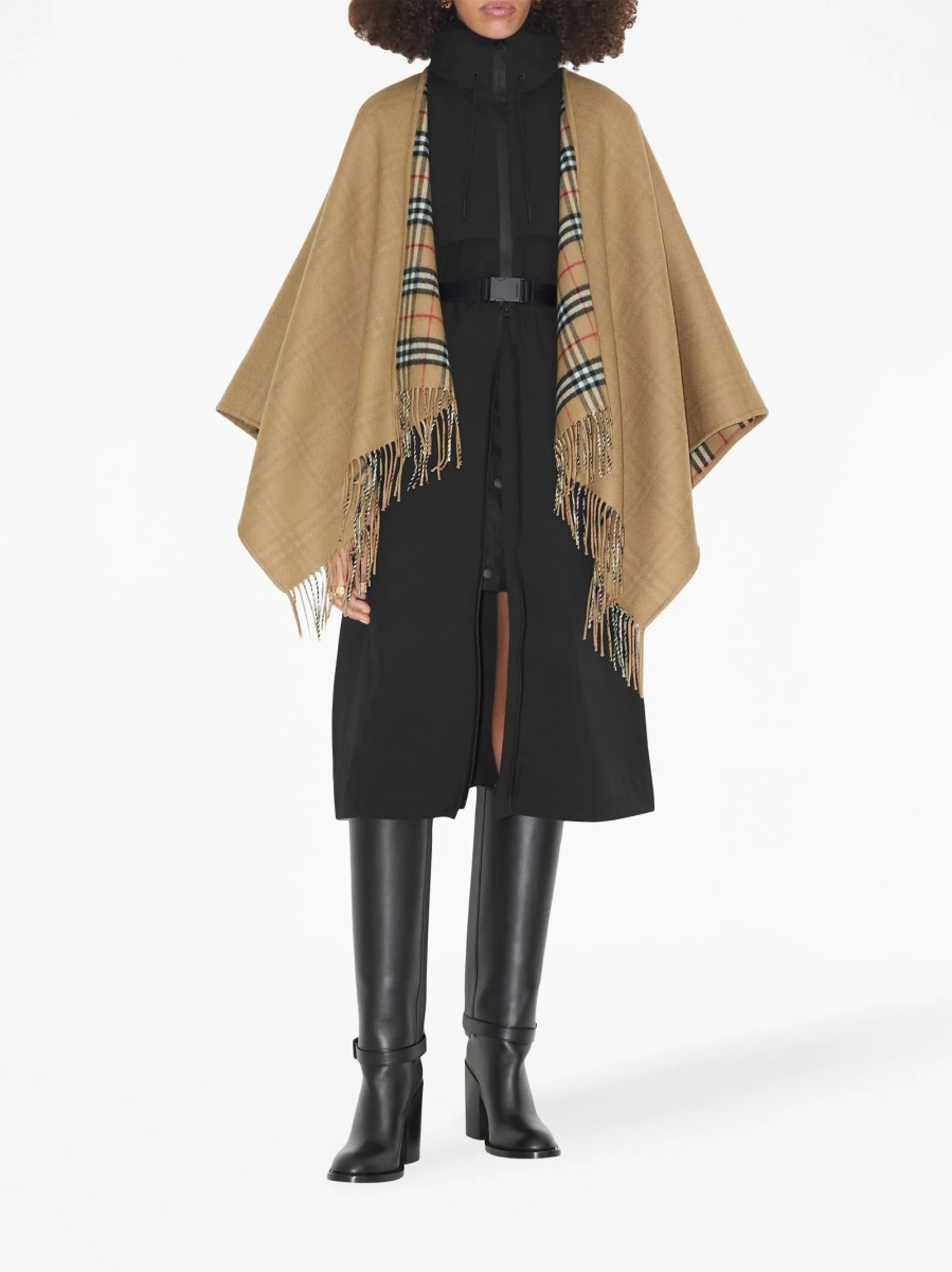 Poncho Burberry vintage check neutru - Img 2