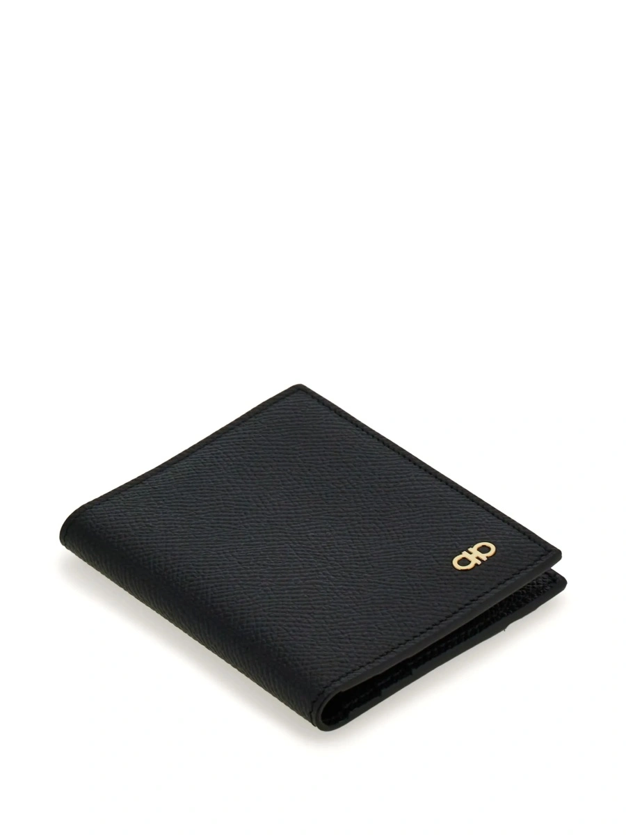 Portofel Ferragamo gancini negru din piele - Img 4