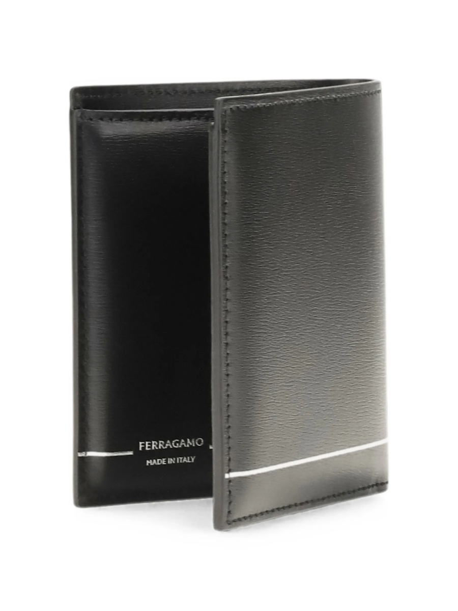 Portofel Ferragamo gancini negru din piele - Img 3