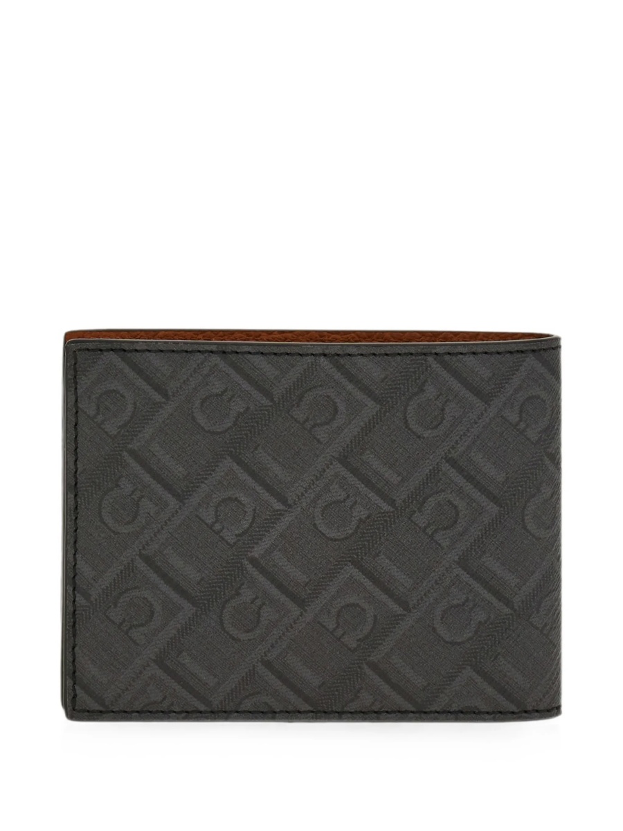 Portofel Ferragamo gri din material textil - Img 2