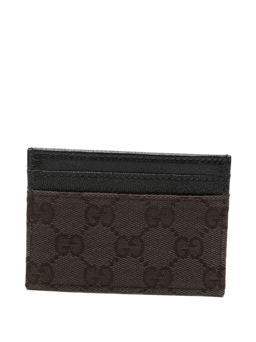 Portofel Gucci maro din piele si material textil - Img 2