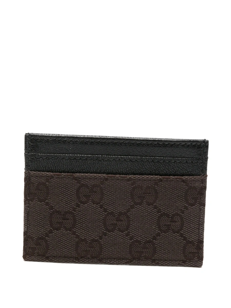 Portofel Gucci maro din piele si material textil - Img 2