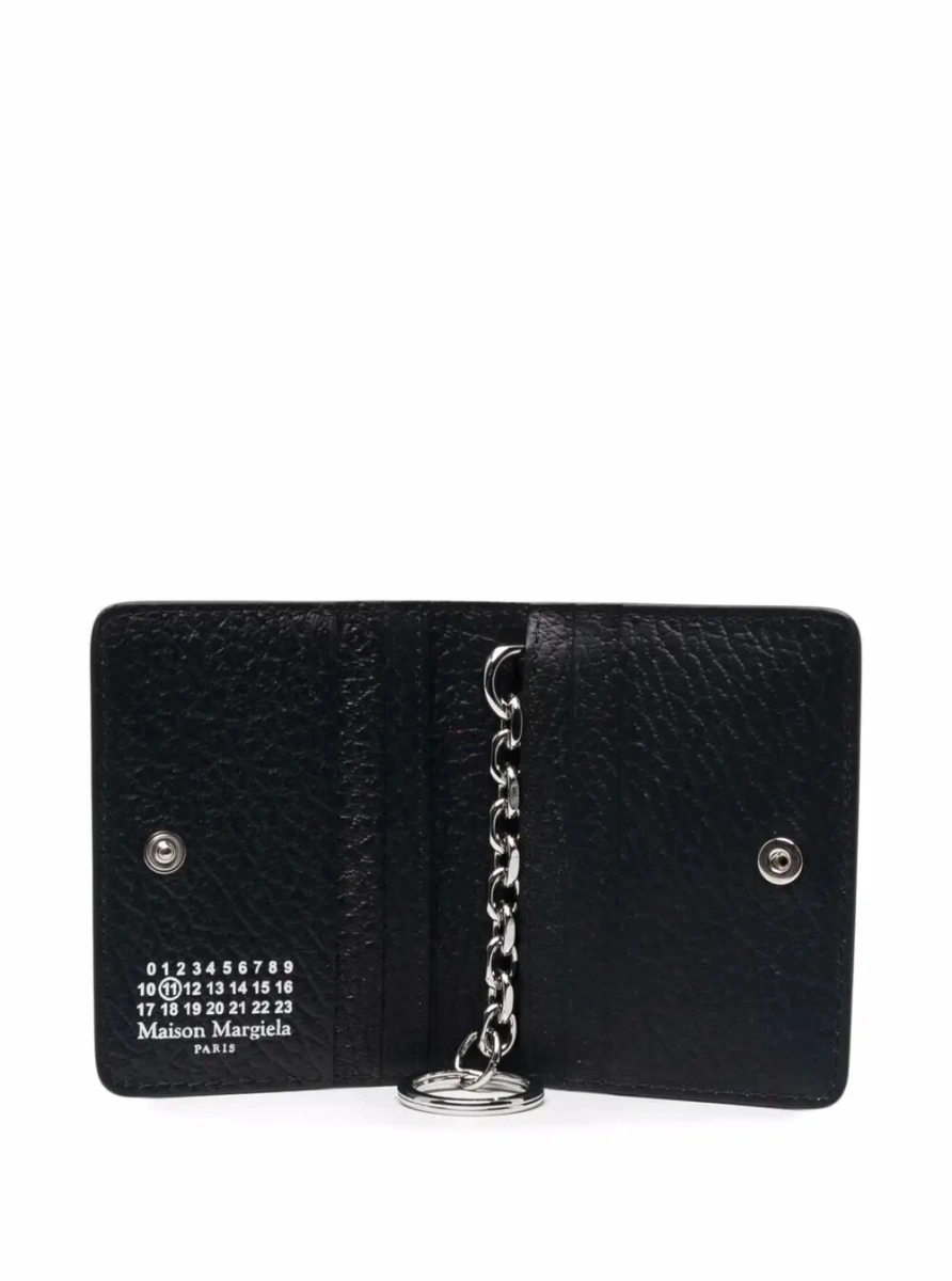 Portofel Maison Margiela negru din piele cu cusaturi decorative - Img 3