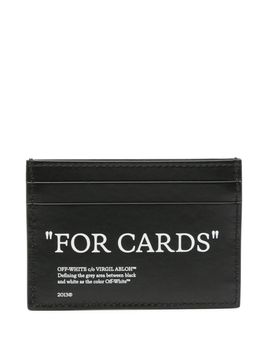 Portofel Off-White negru din piele - Img 2