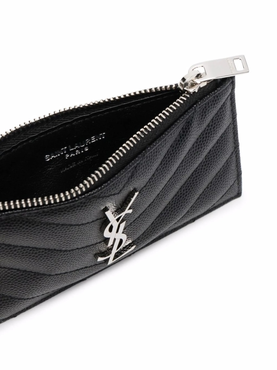 Portofel Saint Laurent negru din piele - Img 3