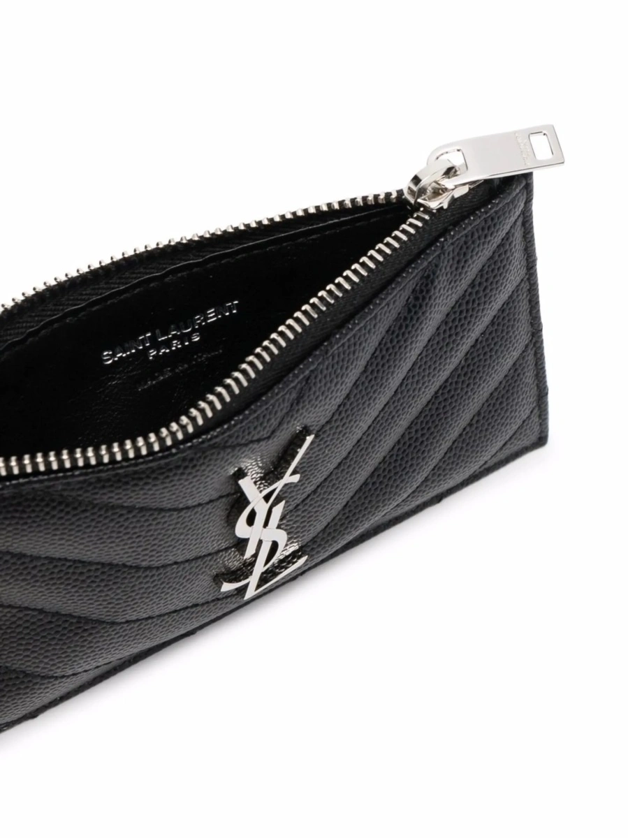 Portofel Saint Laurent negru din piele - Img 3